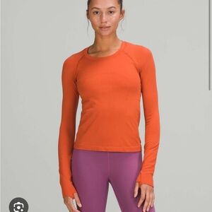 lululemon athletica Orange Long Sleeve Top